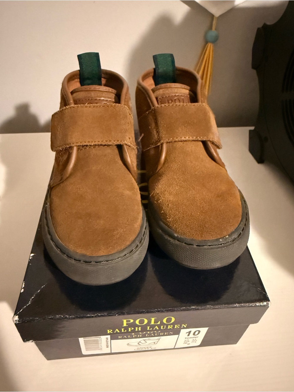 Polo by Ralph Lauren Brown Suede Kids' Hook-and-Loop Sneakers
